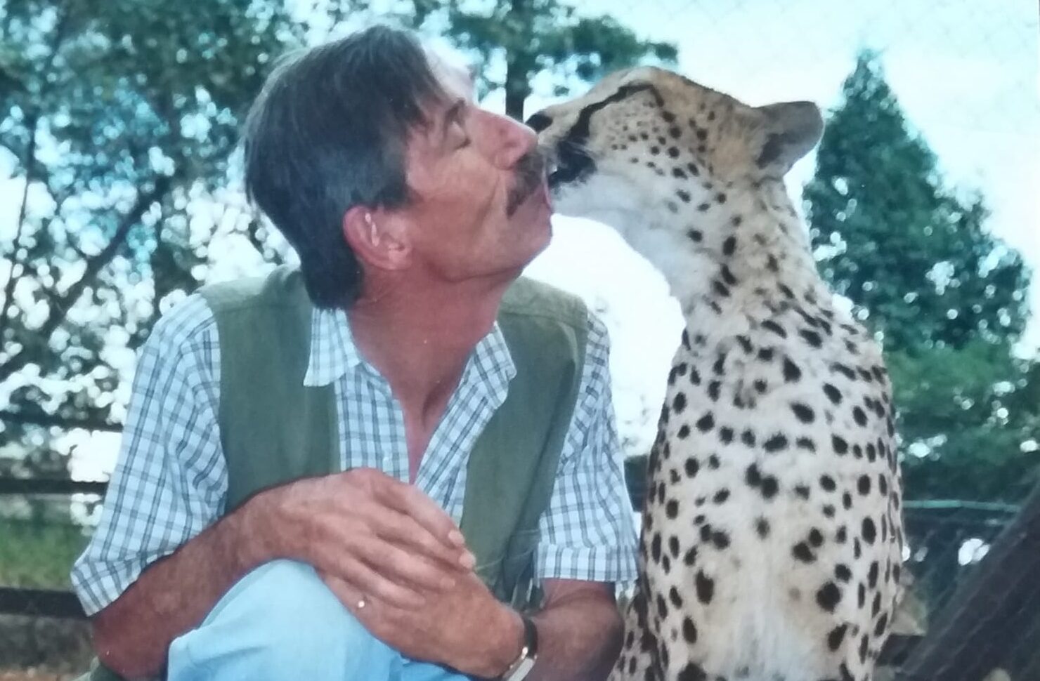 David Mascall with a rescued Cheetah